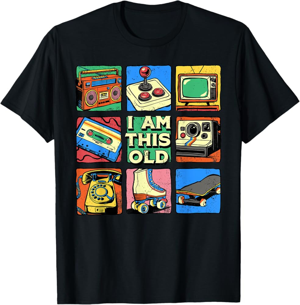 I Am This Old Retro Vintage Nostalgia 80s 90s Cassette Tape T-Shirt | Amazon (US)