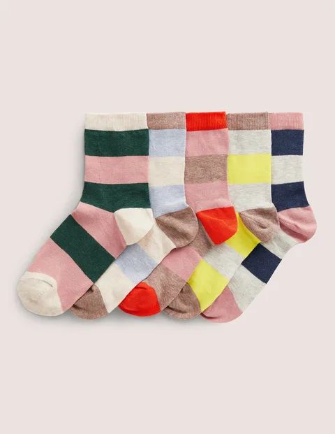 Five Pack Crew Socks - Multi Stripe | Boden (US)