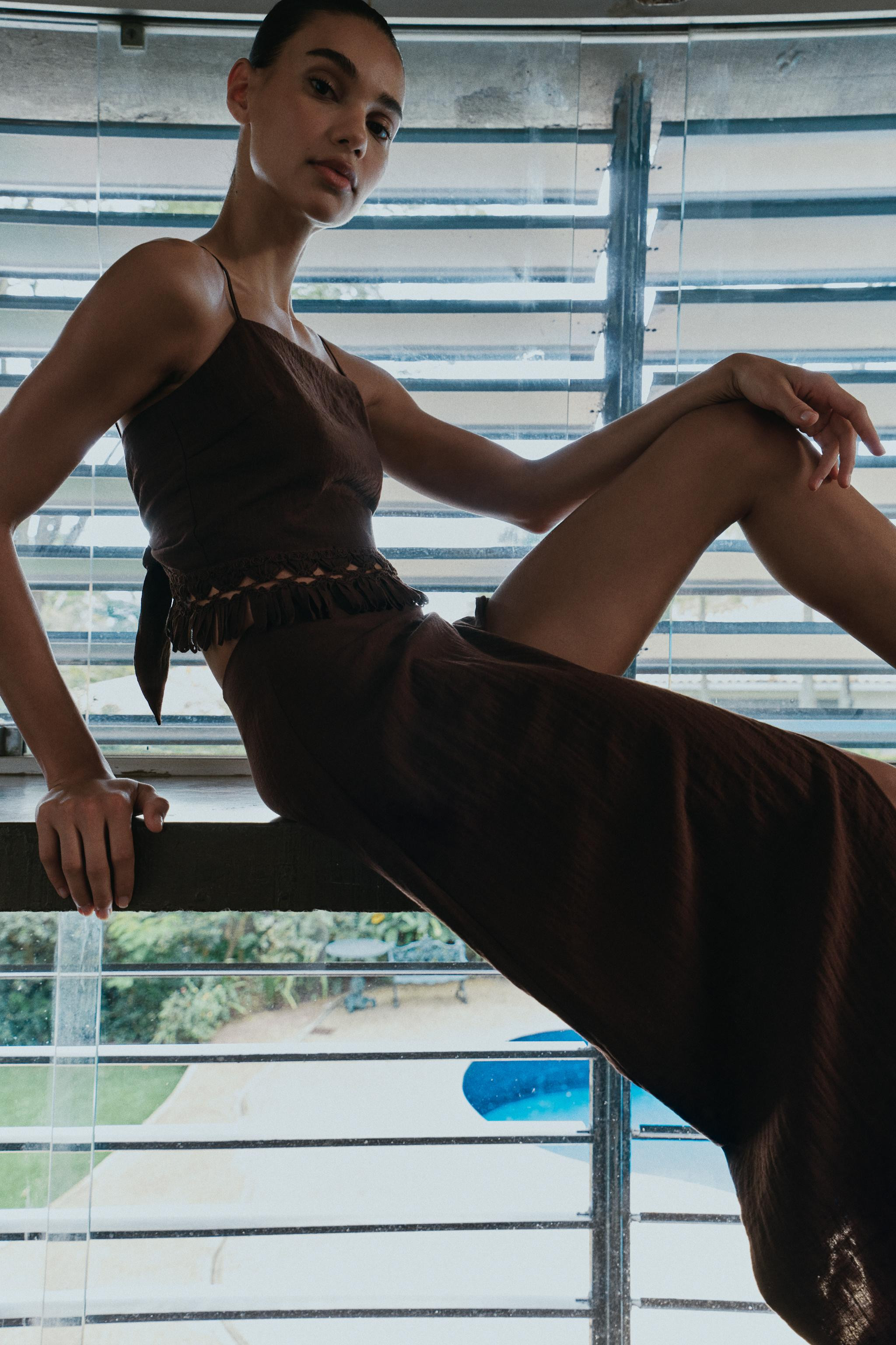 FRINGED WRAP MIDI SKIRT | Zara US
