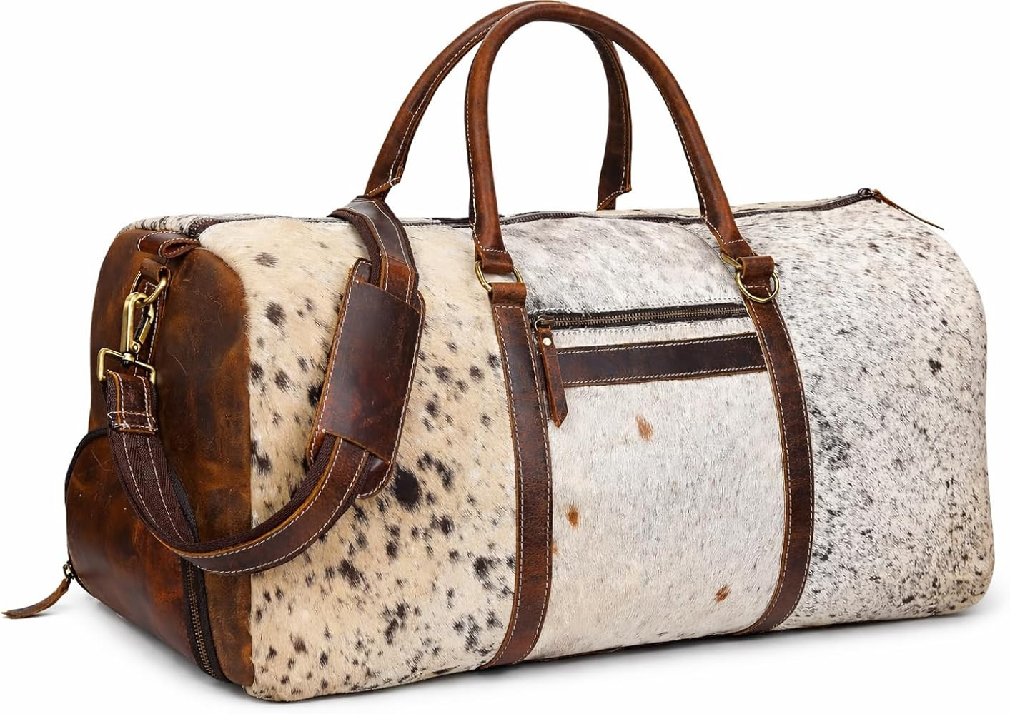 Leather Duffel Bag for Men & Women, Genuine Weekender Travel Bag, Handmade Overnight Gym Bag with... | Amazon (US)