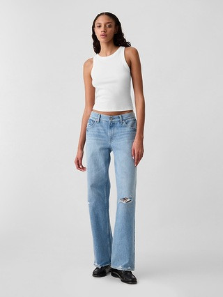 Cropped Ribbed High Neck Tank | Gap Factory