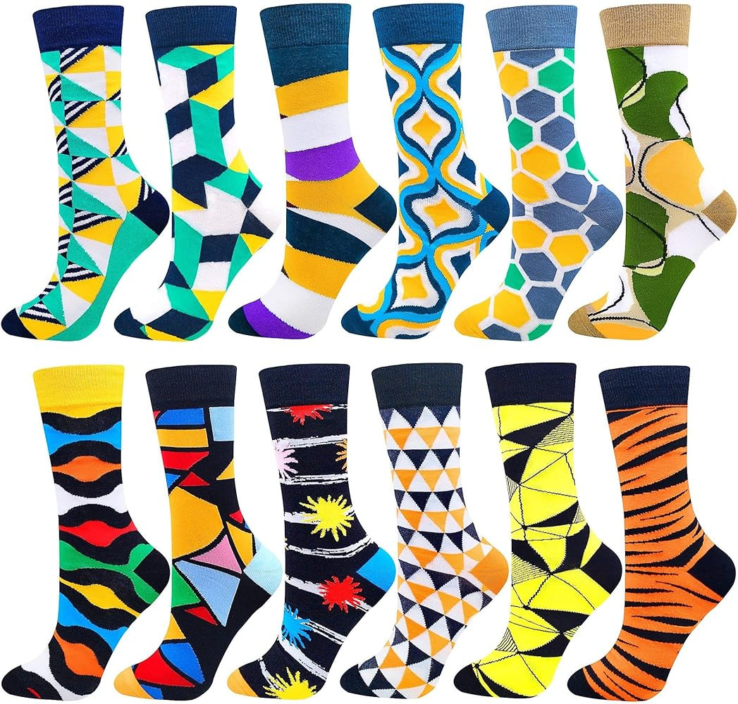 Womens Socks Crew Funny Fun Funky Cute Crazy Fruit Animal Pattern Happy girl Socks Packs | Amazon (CA)