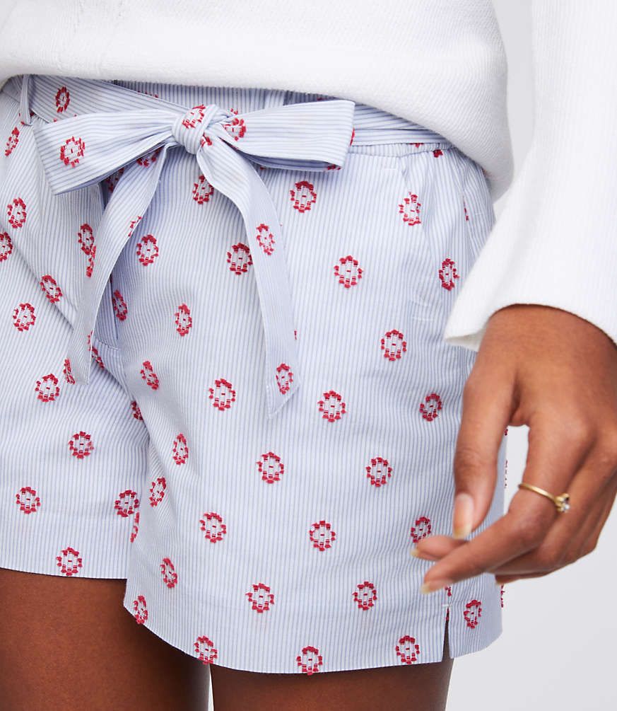 Sun Dot Tie Waist Shorts | LOFT