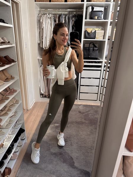Loving this activewear set! The leggings have pockets on the side. I'm wearing a size S in everything & my sneakers run TTS. // adidas, adidas activewear, summer activewear

#LTKFitness