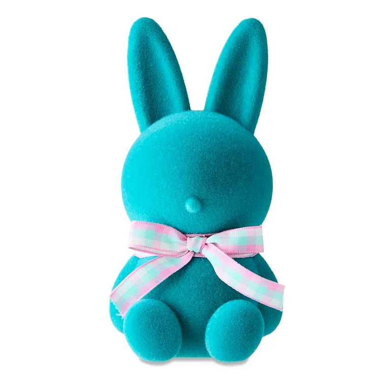 Easter Green Flocked Bunny Decor, 7 in, by Way To Celebrate | Walmart (US)