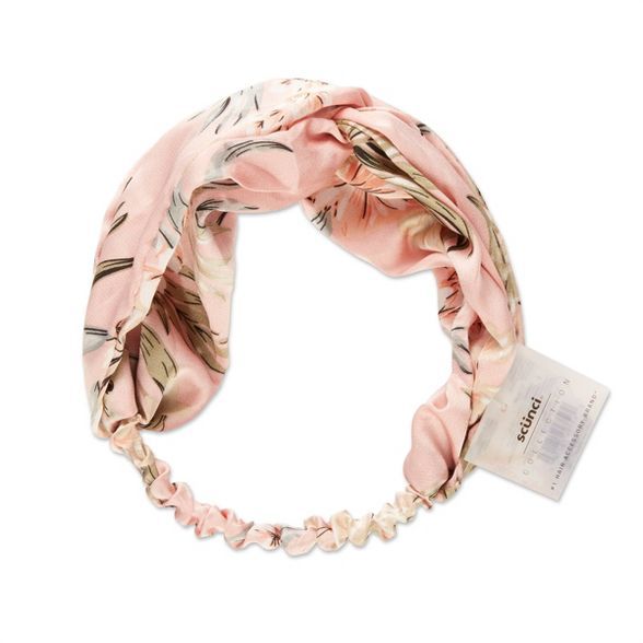 scunci Fashion Turban Headwrap - Pink Floral | Target