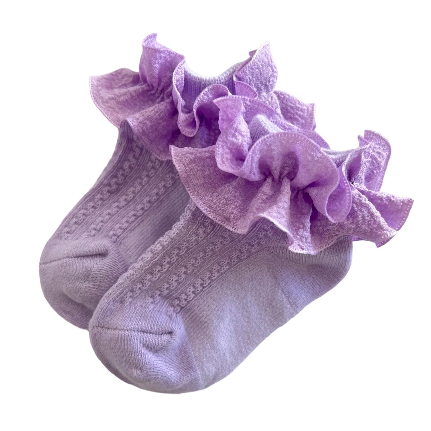 Scrunchie Ruffle Socks, Purple | SpearmintLOVE