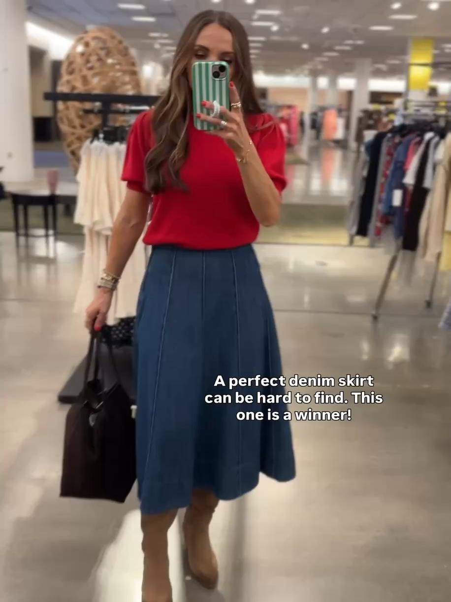 Denim skirt under $80! Get your true size!

#LTKPlusSize #LTKSeasonal