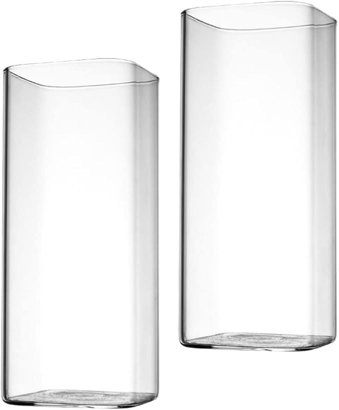 Angoily Trinkgläser 14 Oz Quadratische Gläser 2Er-Set Trinkbecher Glas Klares Barglas Für Wass... | Amazon (DE)