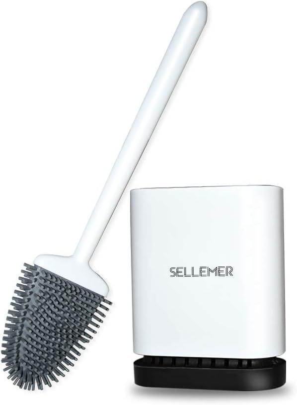 Sellemer Toilet Brush and Holder 2 Pack for Bathroom, Flexible Toilet Bowl Brush Head with Silico... | Amazon (US)