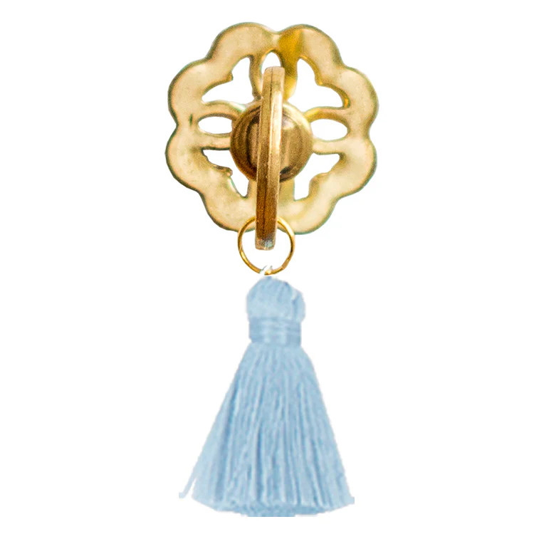Floral Brass Tassel Drawer Pull - Choose your tassel color | Lo Home by Lauren Haskell Designs