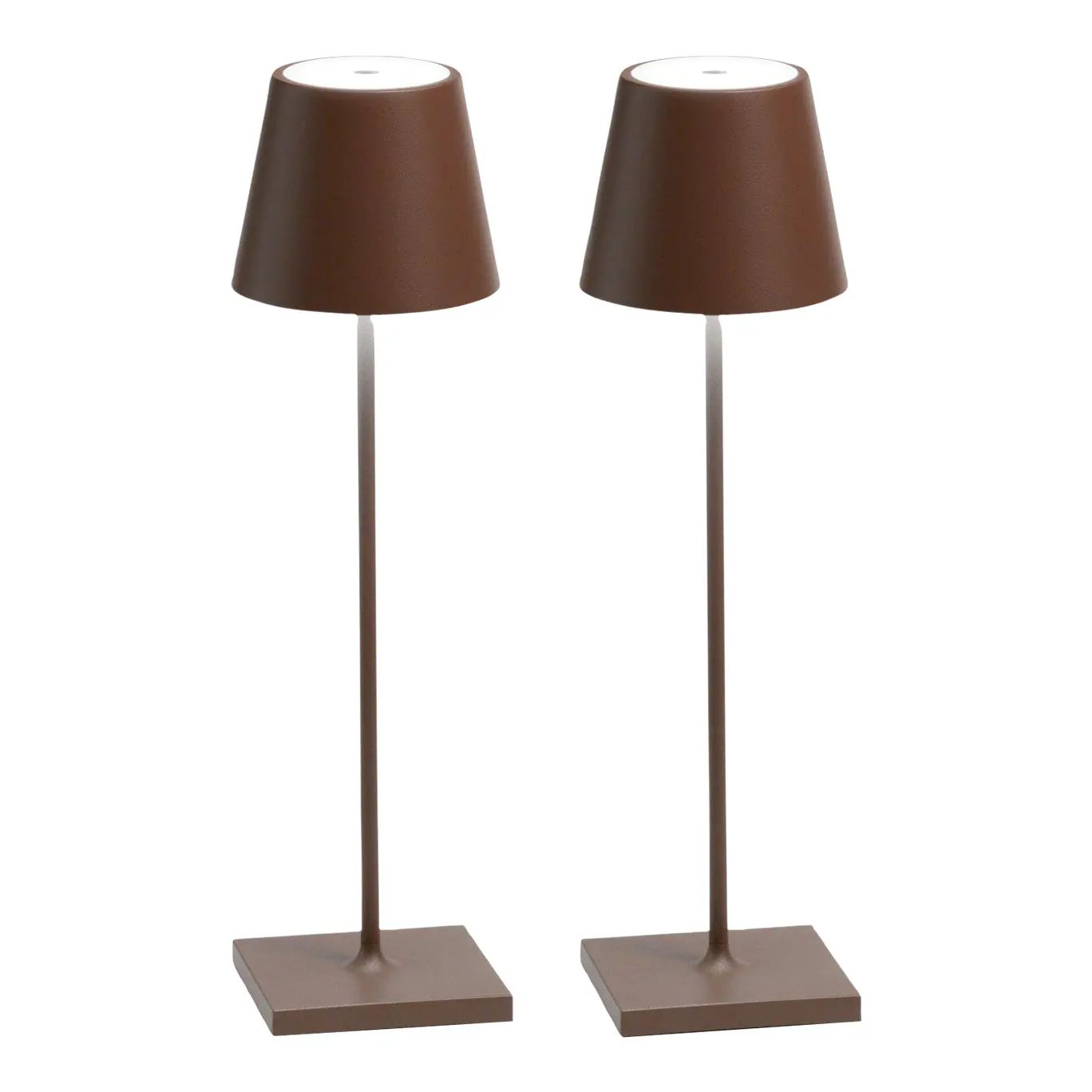 Zafferano Rust Rechargeable Indoor/Outdoor Cordless Table Lamp - Pair | Chairish