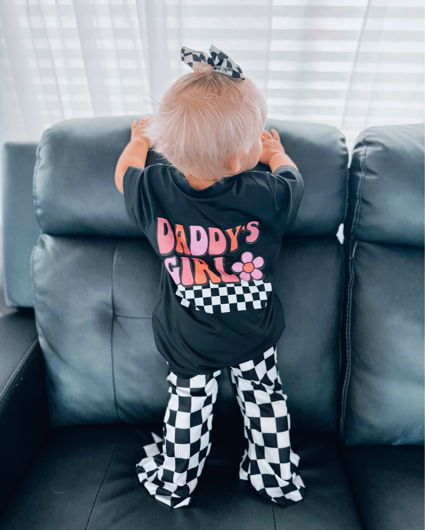 Checkered girly 🤍🖤 
#LTKBabyoutfit
#ootd 
#babiesofltk