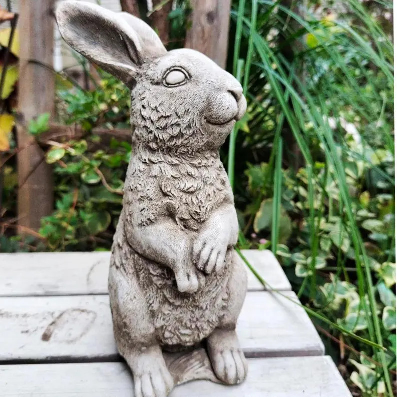Bunny Statue, Cast Stone Rabbit Statue | Etsy (US)