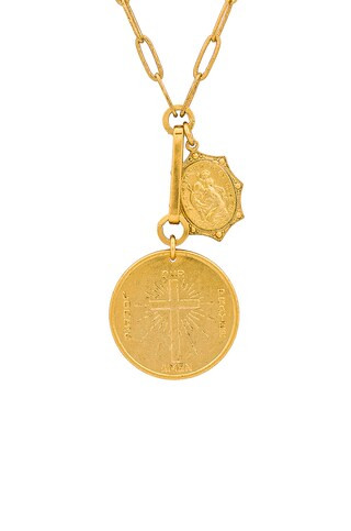 Elizabeth Cole St. Christopher Necklace in Golden Glow from Revolve.com | Revolve Clothing (Global)