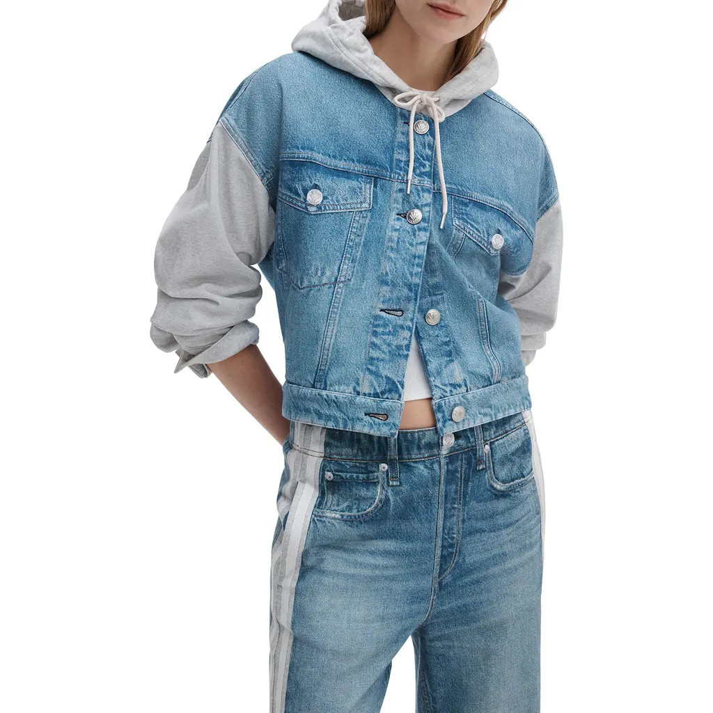 rag & bone Miramar Mixed Media Jacket in Sport at Nordstrom, Size X-Small | Nordstrom