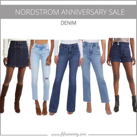 Denim skirt | flare jeans | straight leg jeans | denim shorts | Nordstrom anniversary sale | NSale 

#LTKstyletip #LTKsalealert #LTKxNSale