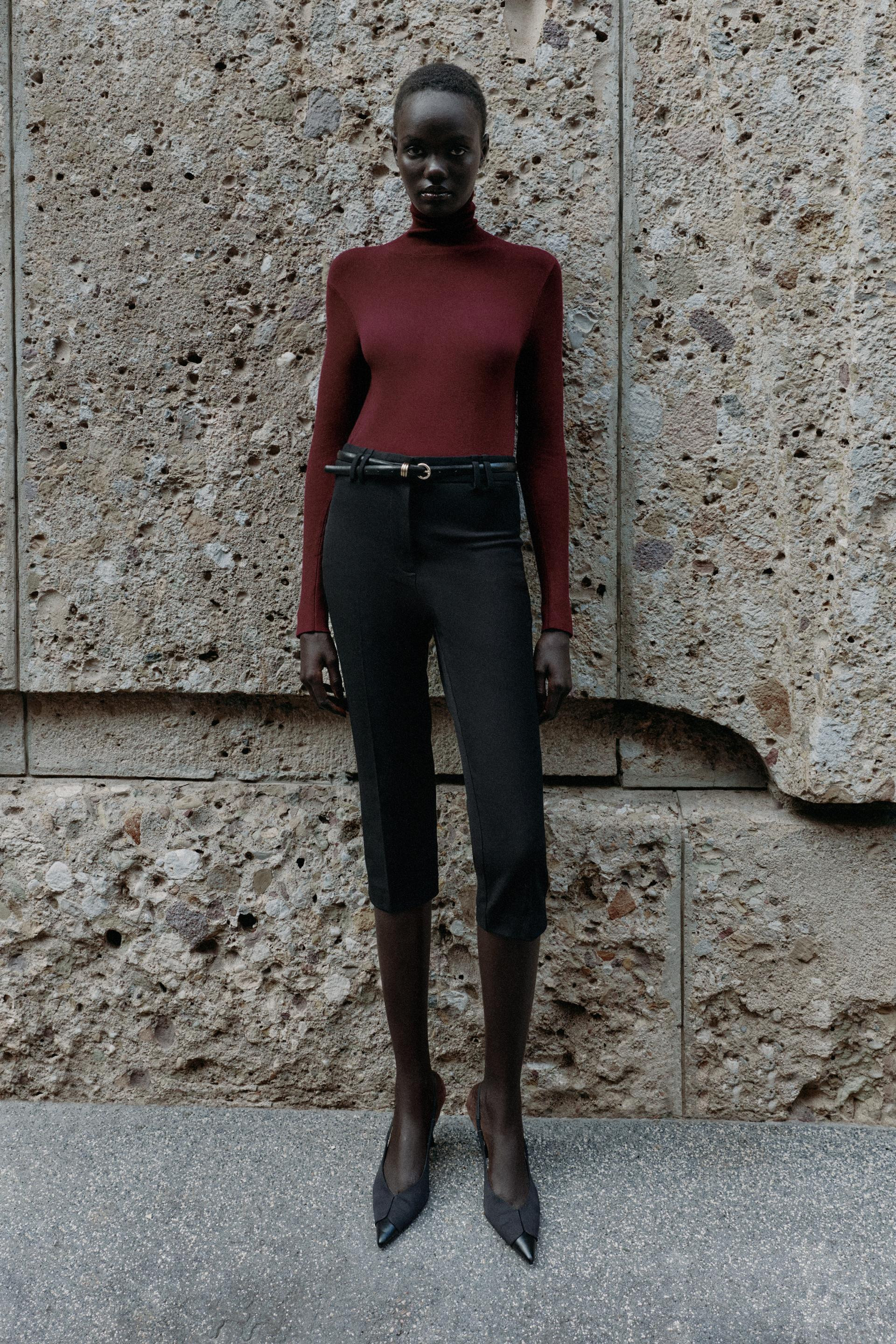 Zara - Basic Mock Neck Sweater - Black - S - Woman | Zara US