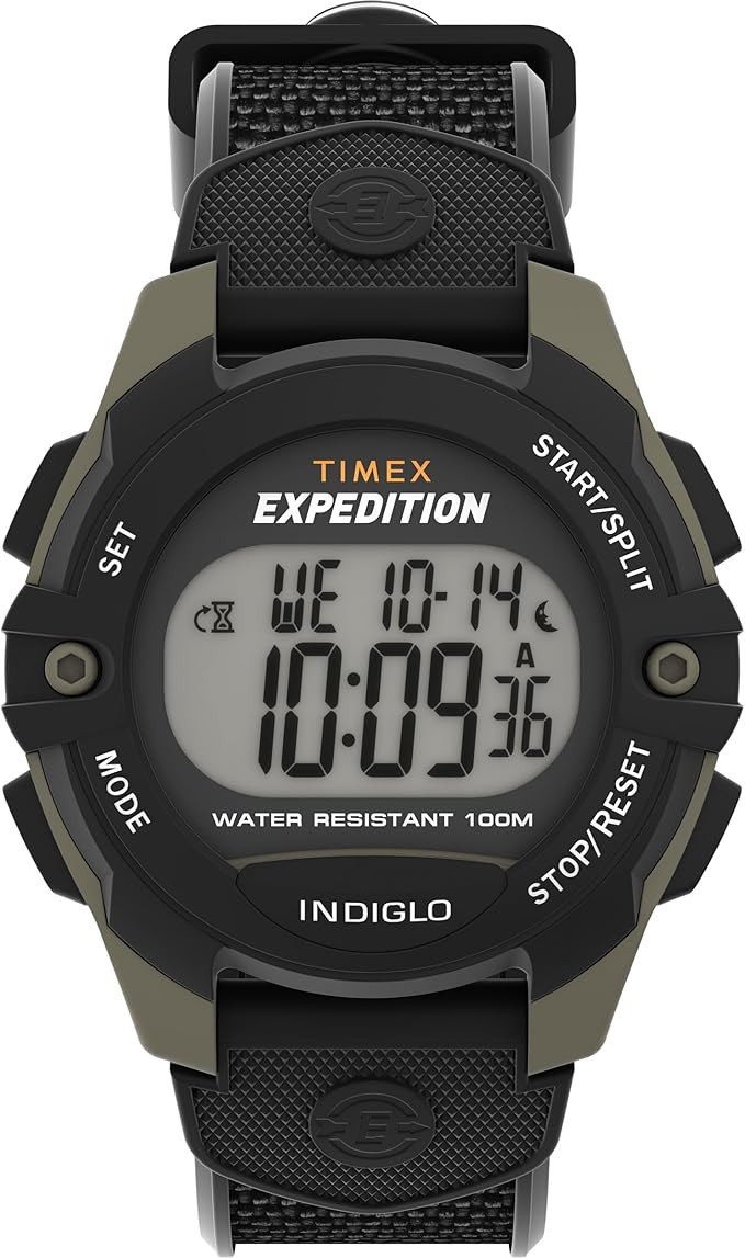 Timex Men's Expedition 41mm Watch - Black Strap Digital Dial Green Case | Amazon (US)