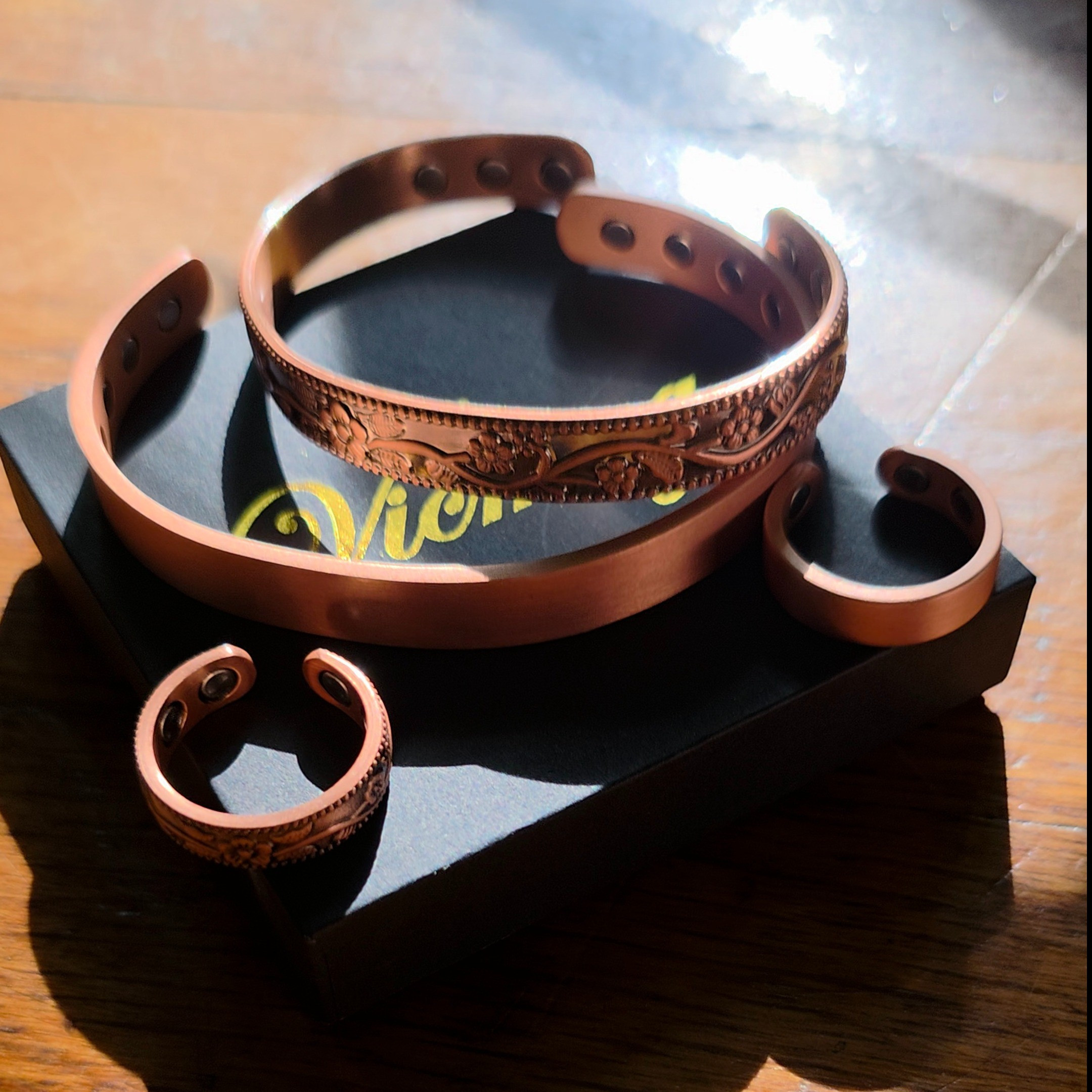 Copper jewelry has been worn for thousands of years for its beauty and healing properties.I love my copper bracelets and wear them daily to help relieve pain in my arms, wrists, and hands.They look good with every outfit and make a great gift! Copper jewelry, copper bracelets, copper rings, jewelry set, Amazon finds, Amazon jewelry, classy jewelry, gift ideas, beauty, fashion, accessories

#LTKBeauty #LTKFindsUnder50 #LTKU