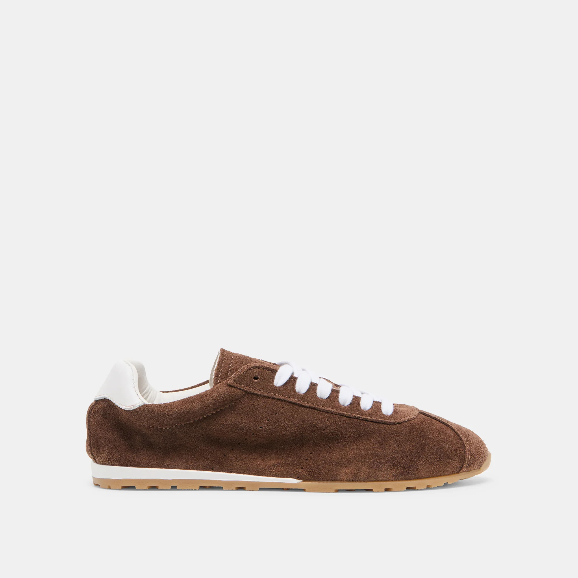 Serina Sneakers Dk Brown Suede | DolceVita.com