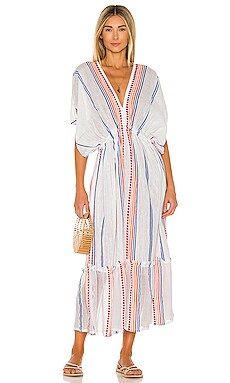 Lemlem Hiwot Plunge Neck Dress in Light Coral from Revolve.com | Revolve Clothing (Global)