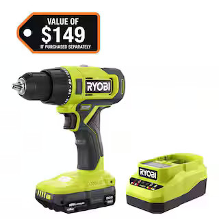 ONE+ 18V Cordless 1/2 in. Drill/Driver Kit with (1) 1.5 Ah Battery and Charger | The Home Depot