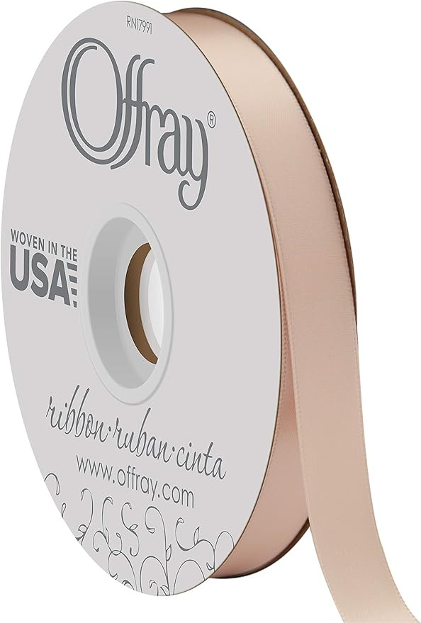 Double Face Satin Ribbon, 50 Yards, Chardonnay | Amazon (US)