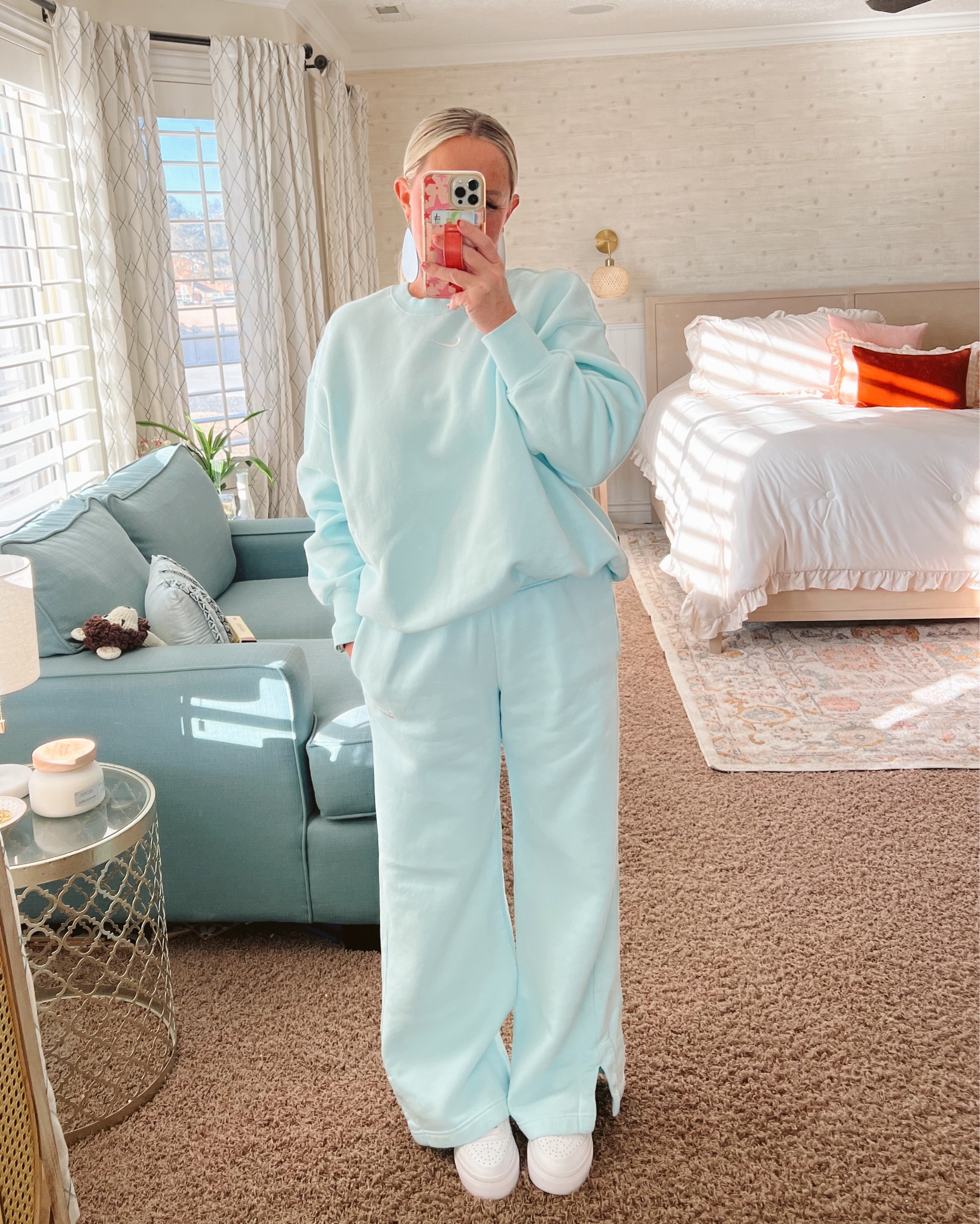 Winter weather got you cold?!🥶 I love a good set of sweats, but even better when I feel good in them! This ice blue is so good, but with so many colors to choose from you might find an even better  colorway for you! 😊 
.
I have plenty of more trendy shoes to pick from, but I prefer to stick with my Nike’s when I’m wearing Nike brand clothing if I can! {Maybe a little OCD on my part!}
.
So get cozy with a cute, pastel sweatshirt set!
.

#ootd #ootdfashion #amazonfashion #amazoninfluencer #momstyle #momstyleinspo #over40fashion #affordablefashion #newlook #flatteringfit #utahfashion #momfashion #momootd #casualfashion #errandfashion #comfyclothes #ldsfashion #modestfashion #workathomestyle #stayathomemom
#sneakers #sweatsset #nikeairforce #nike

#LTKActive #LTKOver40