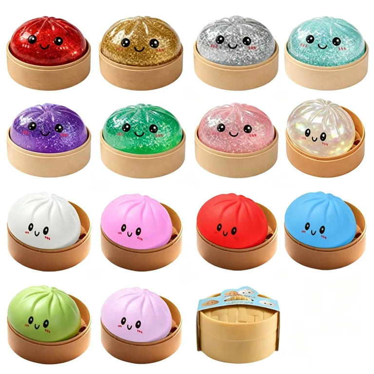 Random Glitter Dumpling Squishy Box Bulk,4Inch Surprise Dumpling Squishy Stress Ball,Squishy Bun,... | Walmart (US)