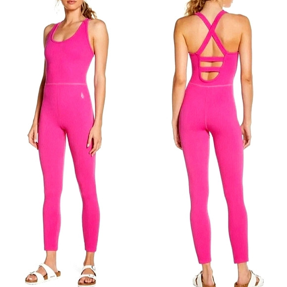 FP Movement by Free People Free Throw Jumpsuit in Fuschia Fizz Size Medium NWT | Poshmark