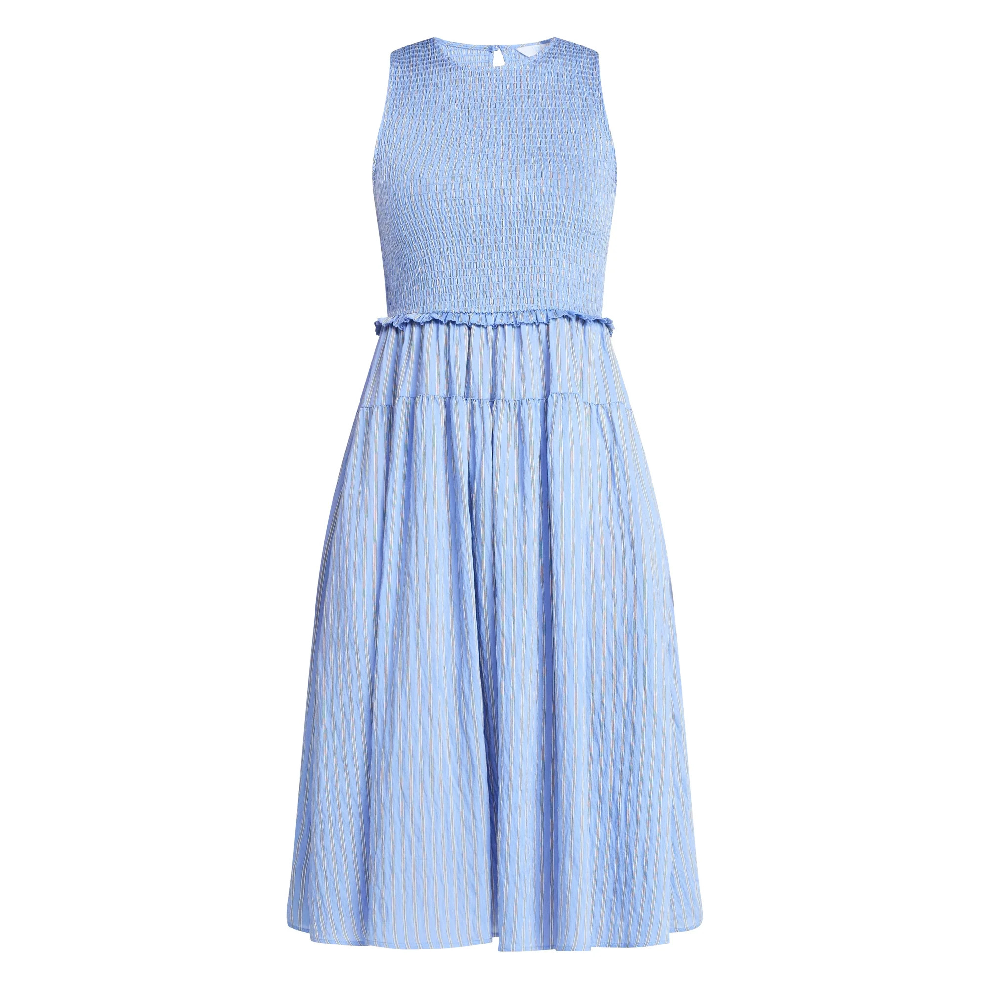 Time and Tru Women's Sleeveless Smocked Midi Dress, Sizes XS-4X | Walmart (US)