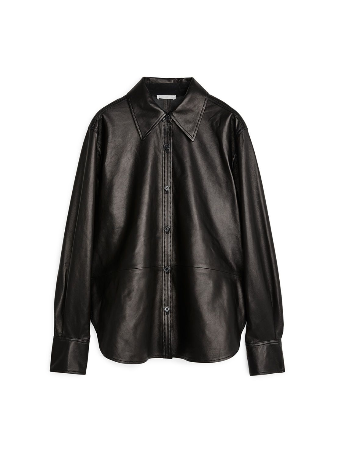 Leather Shirt - Black | ARKET (US&UK)