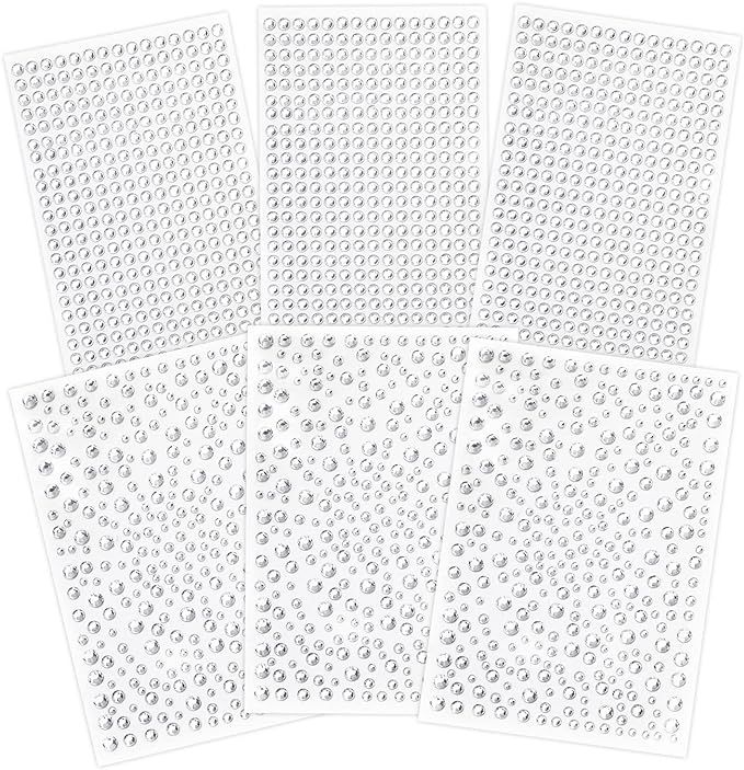 Clear Rhinestones Stickers, 2100pcs Self Adhesive Rhinestones for Face, Bling Jewel Stickers, Cry... | Amazon (US)