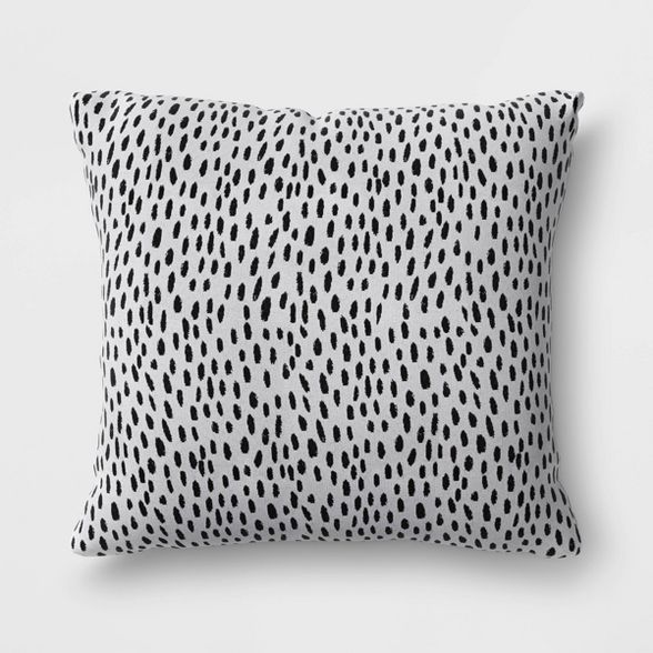 Dots Oversize Woven Outdoor Throw Pillow DuraSeason Fabric™ Black - Opalhouse™ | Target