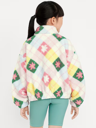 Oversized Sherpa Zip Jacket for Girls | Old Navy (US)