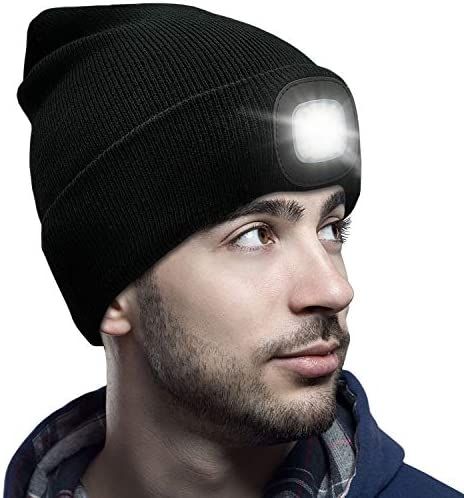 Unisex Beanie Hat with Light, USB Rechargeable LED Headlamp Beanie, Gifts for Dad Father Men Husb... | Amazon (US)