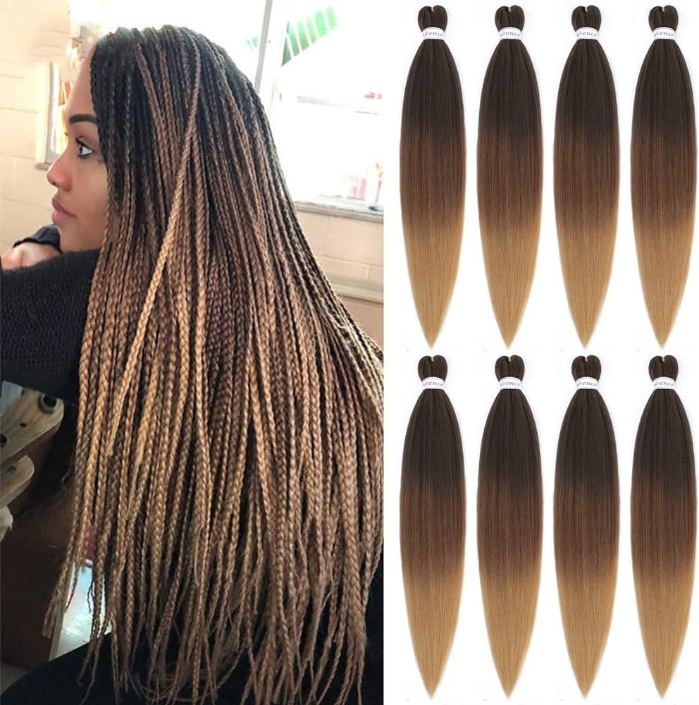 Ombre Braiding Hair 30 Inch 8 Packs Professional Long Braid Hair Extensions Soft Yaki Synthetic F... | Amazon (US)