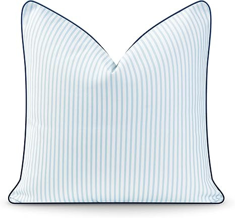 Hofdeco Premium Coastal Hampton Style Patio Indoor Outdoor Pillow Cover Only, 20"x20" Water Resis... | Amazon (US)