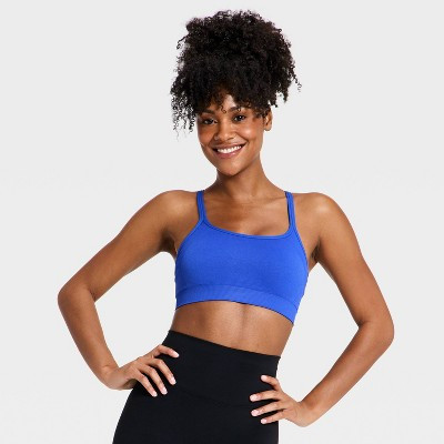 Women's Seamless Light Support Cami Sports Bra - All In Motion™ Cobalt Blue XL | Target