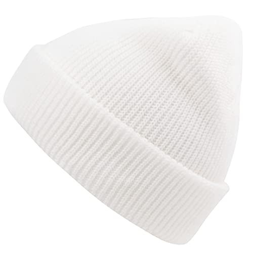 Unisex Slouchy Beanie Warm Winter Cap Soft Stretch Knit Hat White | Amazon (US)