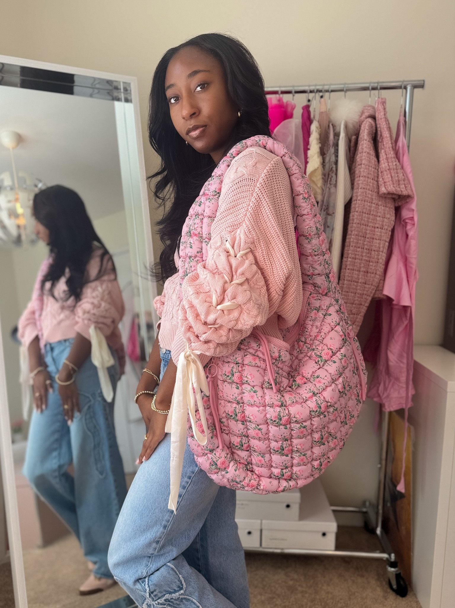 Bow-tiful outfit for any occasion!! I just love this pink puffer bag!!

#LTKPetite #LTKStyleTip #LTKU