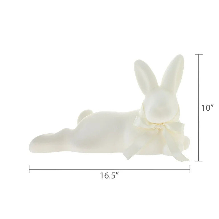 Flocked Laying Bunny Tabletop Decoration, Ivory, 10", Easter by Way To Celebrate | Walmart (US)