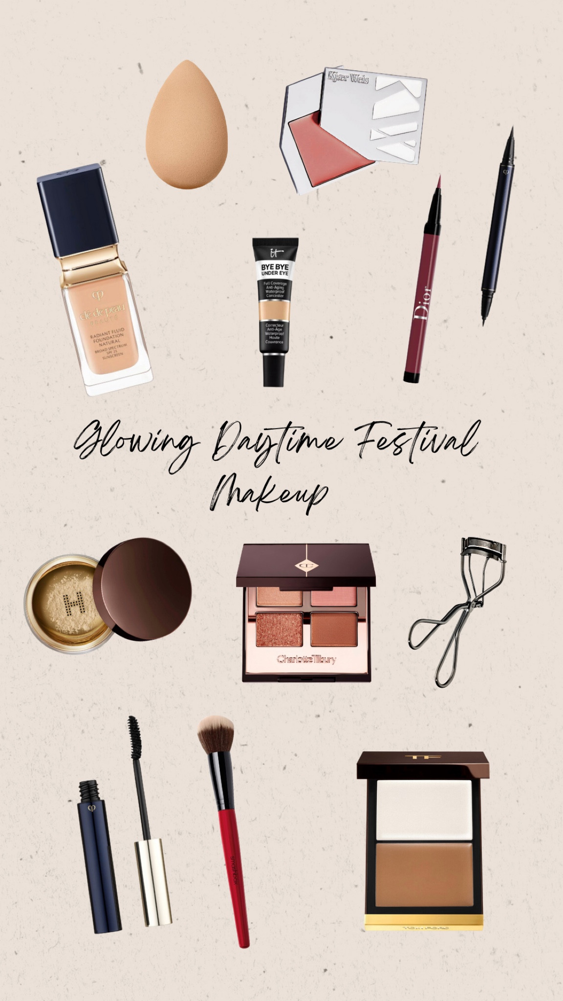 my fave daytime makeup staples for a natural glow ✨ (double eyeliner bc I’m at a music festival my Ty is playing at)

Cle De Pau Mascara - black
Cle De Pau Foundation - O40
Cle De Pau Eyeliner - Black
Dior Liner - 676
Hourglass Powder - translucent
Tom Ford - intensity 1
It Concealer - medium 20.0
Kjaer Weis - Sun Touched

#LTKbeauty