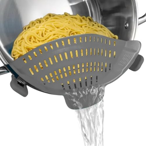 Adjustable Silicone Colander - Clip-On Pot Strainer for Easy Food Drainage - Durable, Heat-Resist... | Amazon (US)