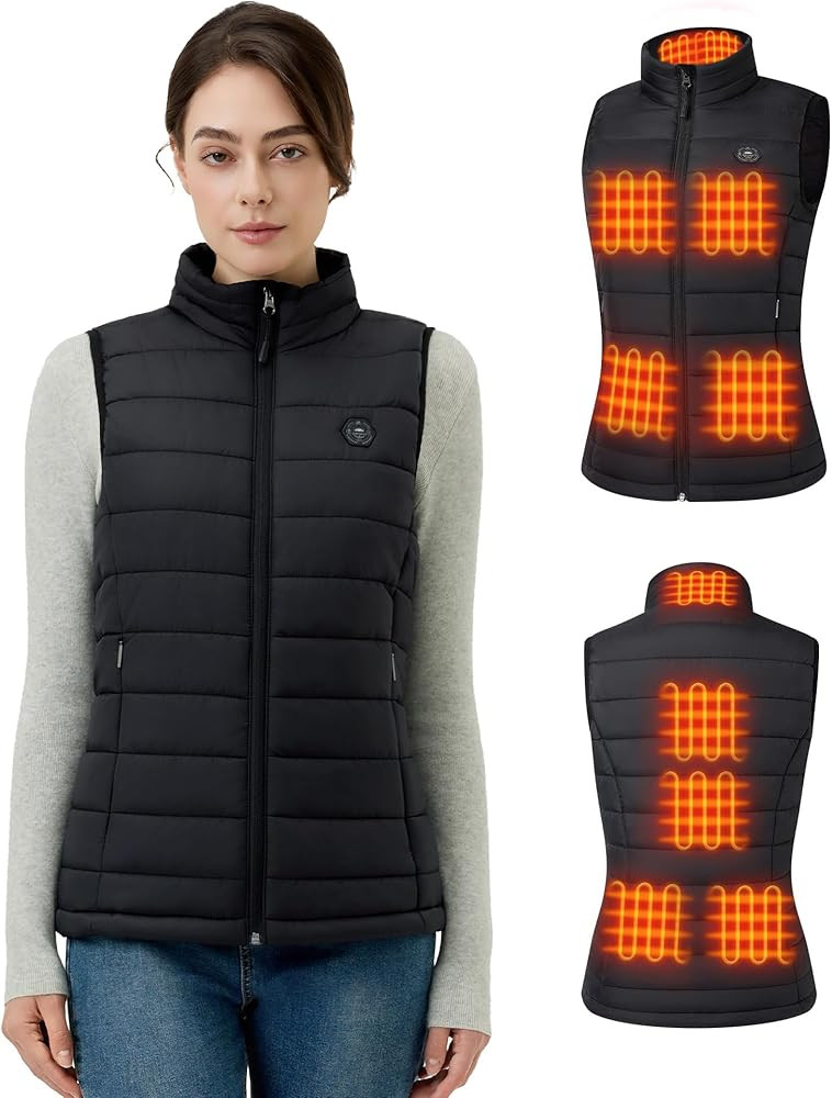 Women's Heated Vest with 16000 mAh Battery Pack Included, 9 Zones Smart Temp Control Ergonomics H... | Amazon (US)
