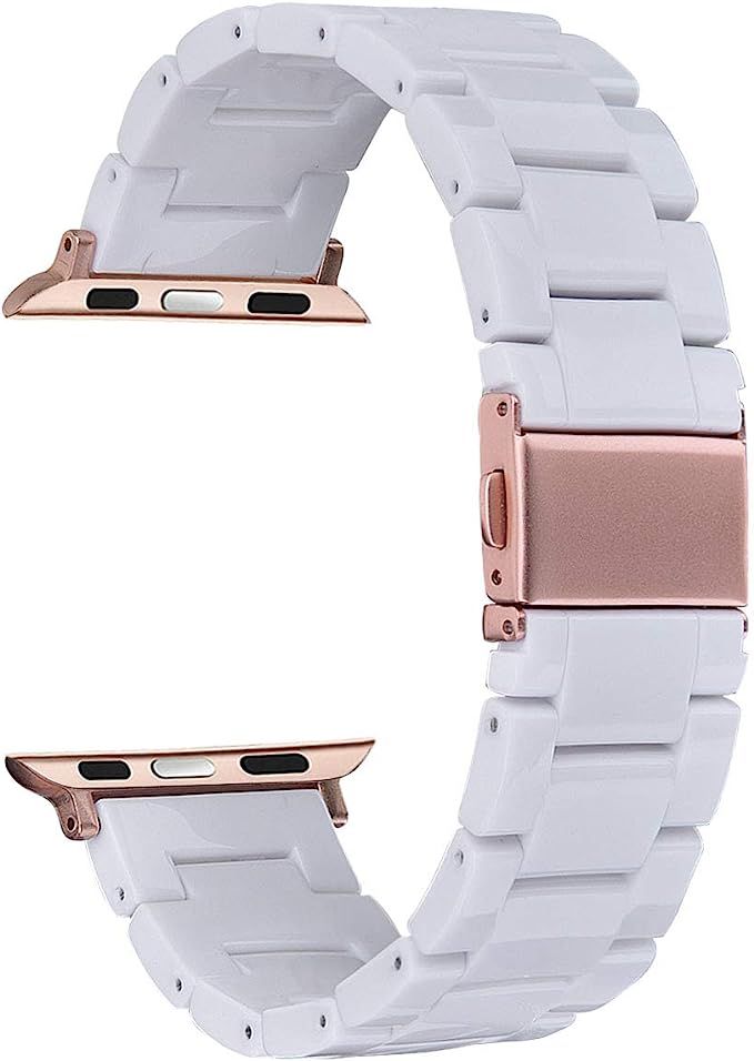 Amazon.com: V-MORO Resin Strap Compatible with Apple Watch Band 41mm 40mm 38mm iWatch Series 8/7/... | Amazon (US)