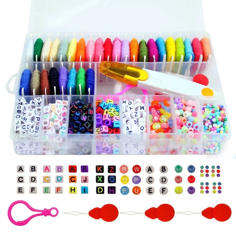 Friendship Bracelet Making Beads Kit, Letter Beads, 22 Multi-Color Embroidery Floss &quot;A-Z&quo... | Walmart (US)
