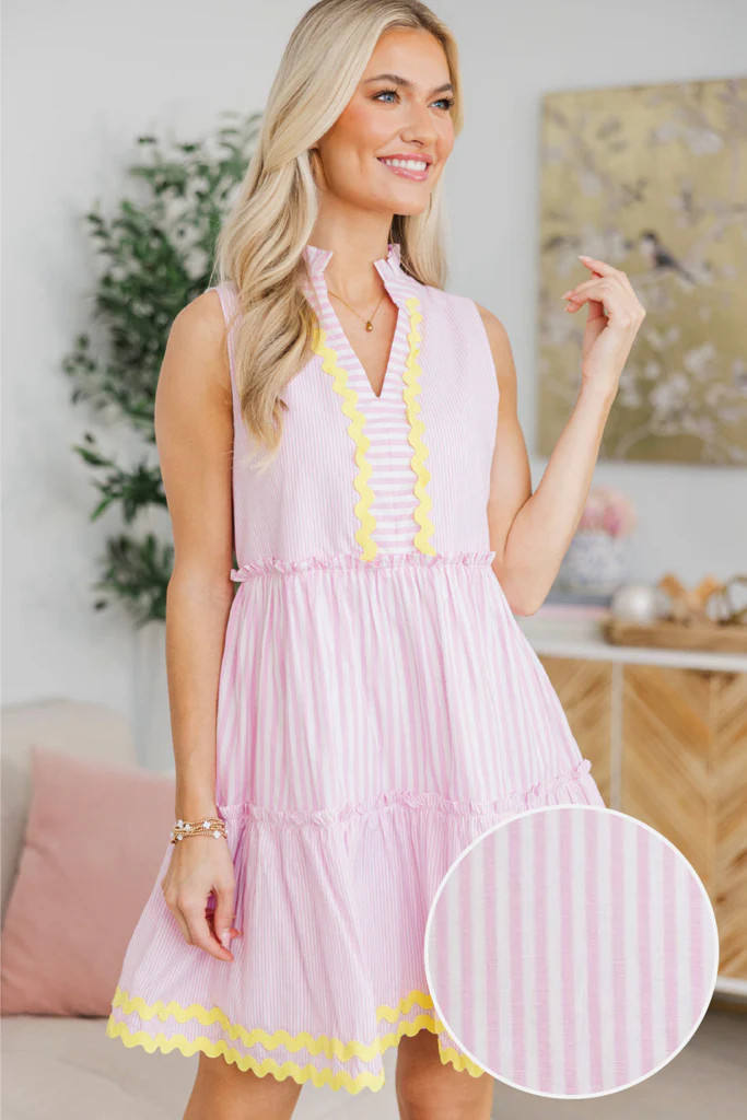 NURSING COLLECTION: In Time Pink Striped Dress | The Mint Julep Boutique