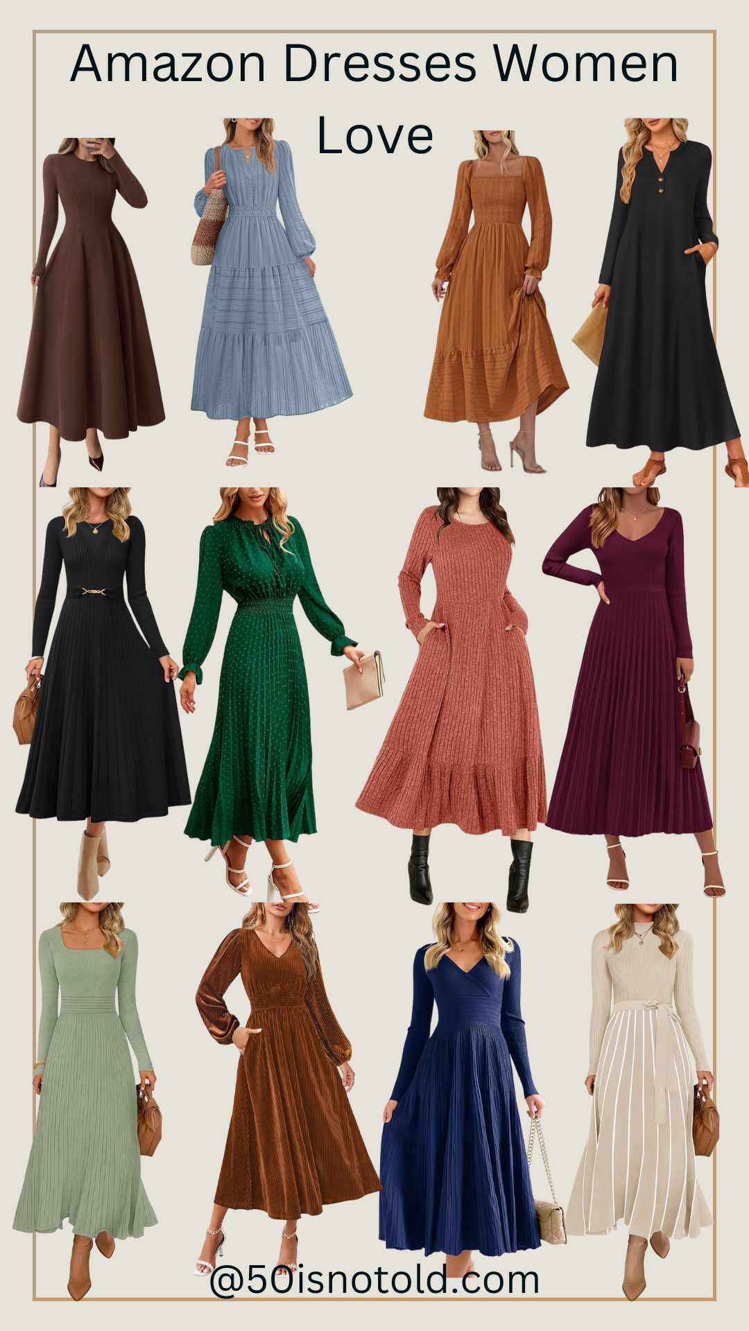 These are the kinds of dresses we reach for again and again. Soft fabrics. Forgiving waists. Sleeves that actually cover something. Most of these styles skim, not cling. Many have stretch. And yes… pockets on some. 

 #LTKOver40 #LTKFindsUnder50 #LTKFindsUnder100